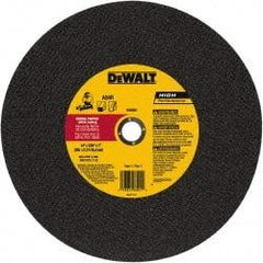 DeWALT - 14" 24 Grit Aluminum Oxide Cutoff Wheel - 0.109" Thick, 1" Arbor, 4,300 Max RPM, Use with Stationary Tools - Americas Industrial Supply