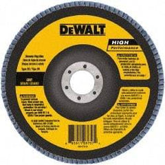 DeWALT - 40 Grit, 6" Disc Diam, 7/8" Center Hole, Type 29 Zirconia Alumina Flap Disc - 10,100 Max RPM, Poly Cotton Backing, Arbor Attaching System, Coated - Americas Industrial Supply