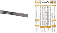 Hertel - 1", 1-1/2" LOC, 1" Shank Diam, 4" OAL, 4 Flute, Solid Carbide Square End Mill - Single End, TiN Finish, Spiral Flute, 30° Helix, Centercutting, Right Hand Cut - Americas Industrial Supply