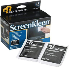 READ RIGHT - Pre-Moistened Screen Cleaning Wipes - Box, 5" x 5" Sheet Size, White - Americas Industrial Supply