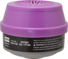 North - Black and Purple P100 Cartridge and Filter Combination - Series 7581, Protects Against Organic Vapor - Americas Industrial Supply