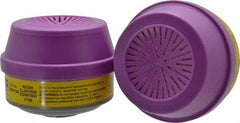 North - Yellow and Purple P100 Cartridge and Filter Combination - Series 7583, Protects Against Acid Gas, Organic Vapor - Americas Industrial Supply