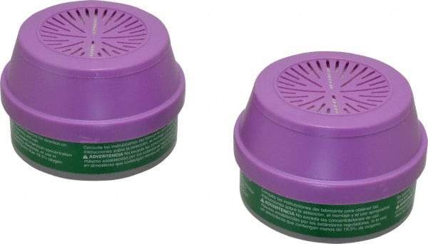 North - Green and Purple P100 Cartridge and Filter Combination - Series 7584, Protects Against Ammonia, Methylamine - Americas Industrial Supply