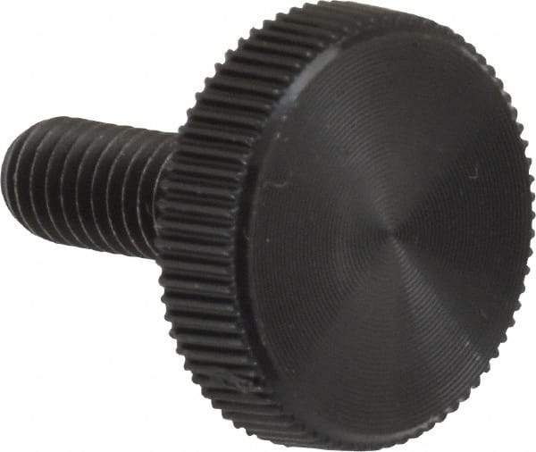 Made in USA - #10-32 Knurled Shoulder Steel Thumb Screw - 1/2" OAL, 5/8" Head Diam - Americas Industrial Supply