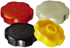 Made in USA - Rosette Plastic Thumb Screw - 38mm OAL, 38mm Head Diam x 12.2mm Head Height - Americas Industrial Supply