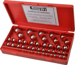 SPI - 1/8 to 1 Inch Diameter, Chrome Steel, Gage Ball Set - 0.0001 Inch Tolerance, Grade 24 Accuracy - Americas Industrial Supply