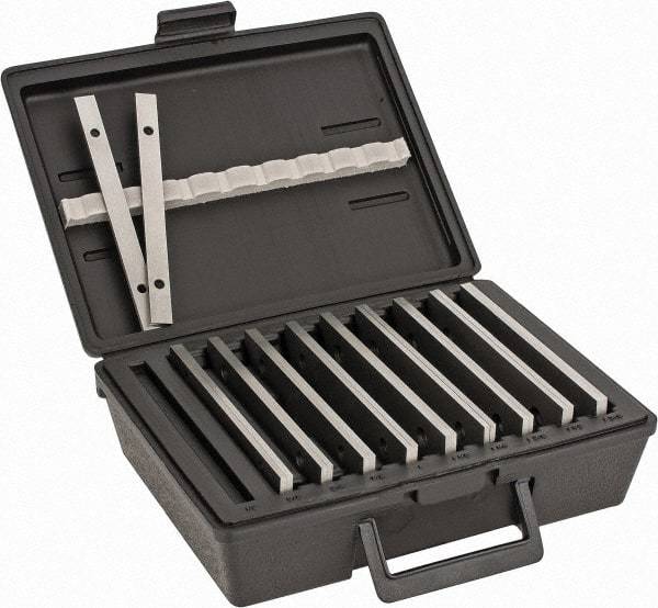 Fowler - 20 Piece, 6 Inch Long Steel Parallel Set - 1/2 to 1-5/8 Inch High, 1/8 to 1/8 Inch Thick, 50 RC Hardness, Sold as 10 Pair - Americas Industrial Supply