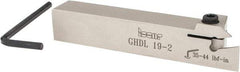 Iscar - External Thread, 0.33" Max Depth of Cut, 0.016" Min Groove Width, 4-1/2" OAL, Left Hand Indexable Grooving Cutoff Toolholder - 3/4" Shank Height x 3/4" Shank Width, GI.., GPV.., TIP.. Insert Style, GHD Toolholder Style, Series Cut Grip - Americas Industrial Supply