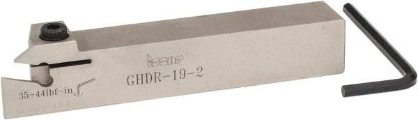 Iscar - External Thread, 0.33" Max Depth of Cut, 0.016" Min Groove Width, 4-1/2" OAL, Right Hand Indexable Grooving Cutoff Toolholder - 3/4" Shank Height x 3/4" Shank Width, GI.., GPV.., TIP.. Insert Style, GHD Toolholder Style, Series Cut Grip - Americas Industrial Supply