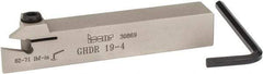 Iscar - External Thread, 0.4" Max Depth of Cut, 0.157" Min Groove Width, 4-1/2" OAL, Right Hand Indexable Grooving Cutoff Toolholder - 3/4" Shank Height x 3/4" Shank Width, GI.., GPV.., TIP.. Insert Style, GHD Toolholder Style, Series Cut Grip - Americas Industrial Supply