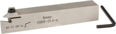 Iscar - External Thread, 0.4" Max Depth of Cut, 0.157" Min Groove Width, 6" OAL, Right Hand Indexable Grooving Cutoff Toolholder - 1" Shank Height x 1" Shank Width, GI.., GPV.., TIP.. Insert Style, GHD Toolholder Style, Series Cut Grip - Americas Industrial Supply