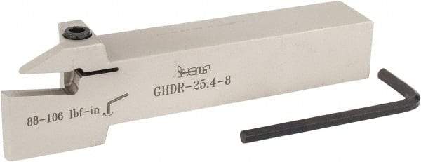 Iscar - External Thread, 1" Max Depth of Cut, 0.26" Min Groove Width, 6" OAL, Right Hand Indexable Grooving Cutoff Toolholder - 1" Shank Height x 1" Shank Width, GI.., GPV.., TIP.. Insert Style, GHD Toolholder Style, Series Cut Grip - Americas Industrial Supply