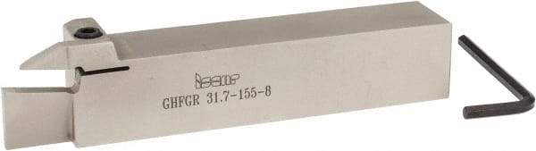 Iscar - GHFG, External, Right Hand, 0.984" Max Depth of Cut, 0.315" Min Groove Width, Indexable Grooving Tool Holder - GDMM, GDMY, GIF, GIFG, GIPA Insert Compatibility, 1-1/4" Shank Height, 1-1/4" Shank Width, 6.7" OAL - Americas Industrial Supply