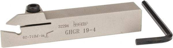 Iscar - External Thread, 0.79" Max Depth of Cut, 0.15" Min Groove Width, 4-1/2" OAL, Right Hand Indexable Grooving Cutoff Toolholder - 3/4" Shank Height x 3/4" Shank Width, GI.. Insert Style, GHG Toolholder Style, Series Cut Grip - Americas Industrial Supply