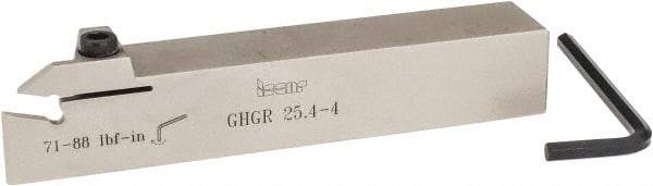 Iscar - GHG, External, Right Hand, .79" Max Depth of Cut, 0.15 to 0.19" Groove Width, Indexable Grooving Tool Holder - GI..,TIP.. Insert Compatibility, 1" Shank Height, 1" Shank Width, 6" OAL - Americas Industrial Supply