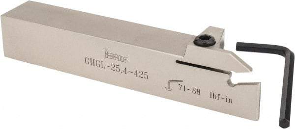 Iscar - GHG, External, Left Hand, 2" Max Depth of Cut, 0.185 to 1/4" Groove Width, Indexable Grooving Tool Holder - GI..,TIP.. Insert Compatibility, 1" Shank Height, 1" Shank Width, 6" OAL - Americas Industrial Supply