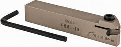 Iscar - GHM, External, Left Hand, 0.189" Max Depth of Cut, 1/4" Max Groove Width, Indexable Grooving Tool Holder - GI.. Insert Compatibility, 3/4" Shank Height, 3/4" Shank Width, 4.4" OAL - Americas Industrial Supply