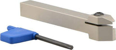 Iscar - GHM, External, Right Hand, 0.189" Max Depth of Cut, 0.157" Max Groove Width, Indexable Grooving Tool Holder - GI.. Insert Compatibility, 1/2" Shank Height, 1/2" Shank Width, 4-1/2" OAL - Americas Industrial Supply