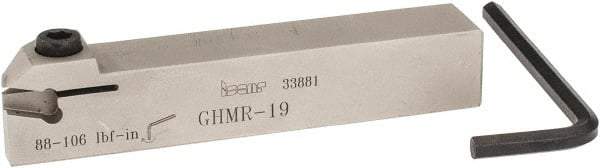 Iscar - GHMR, External, Right Hand, 0.189" Max Depth of Cut, 1/4" Max Groove Width, Indexable Grooving Tool Holder - GI.., GPV.., TIP.. Insert Compatibility, 3/4" Shank Height, 3/4" Shank Width, 4.4" OAL - Americas Industrial Supply