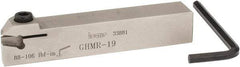 Iscar - GHMR, External, Right Hand, 0.189" Max Depth of Cut, 1/4" Max Groove Width, Indexable Grooving Tool Holder - GI.., GPV.., TIP.. Insert Compatibility, 3/4" Shank Height, 3/4" Shank Width, 4.4" OAL - Americas Industrial Supply