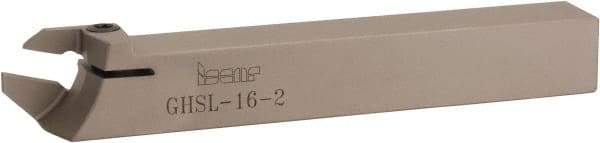 Iscar - GHS, External, Left Hand, 1.26" Max Depth of Cut, 2.2 to 3.15mm Groove Width, Indexable Grooving Tool Holder - GIG, GIM, GIP, TIP Insert Compatibility, 16mm Shank Height, 16mm Shank Width, 120mm OAL - Americas Industrial Supply