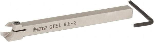 Iscar - GHS, External, Left Hand, 0.395" Max Depth of Cut, 0.087 to 1/8" Groove Width, Indexable Grooving Tool Holder - GIG, GIM, GIP, TIP Insert Compatibility, 3/8" Shank Height, 3/8" Shank Width, 4.72" OAL - Americas Industrial Supply