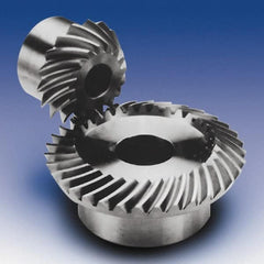 Boston Gear - 10 Pitch, 3.4" OD, 34 Tooth Spiral Bevel Gear & Pinion - 0.57" Face Width, Unhardened Steel - Americas Industrial Supply