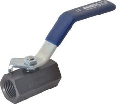 NIBCO - 1/2" Pipe, Carbon Steel Standard Ball Valve - 1 Piece, Inline - One Way Flow, FNPT x FNPT Ends, Lever Handle, 2,000 WOG - Americas Industrial Supply