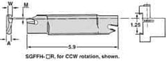 Iscar - 1.2598" Blade Height, 0.2047" Blade Width, 5.9055" OAL, Left Hand Cut, Double End Indexable Cut-Off Blade - 30mm Max Depth of Cut, SGFFH Blade - Americas Industrial Supply