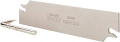 Iscar - 1.2598" Blade Height, 0.0945" Blade Width, 5.9055" OAL, Right Hand Cut, Double End Indexable Cut-Off Blade - SGFH Blade, Self Grip Series - Americas Industrial Supply
