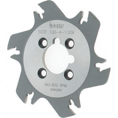 Iscar - Arbor Hole Connection, 1.04" Depth of Cut, 3.94" Cutter Diam, 1" Hole Diam, 6 Tooth Indexable Slotting Cutter - SGSF Toolholder, GSFN Insert - Americas Industrial Supply