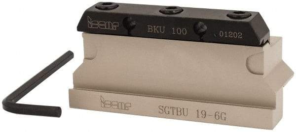 Iscar - Tool Block Style SGTBU, 1.26" Blade Height, 3.95" OAL, 1.94"& OAH, Indexable Cutoff Blade Tool Block - 3/4" Shank Height, 0.79" Shank Width, Reversible, Through Coolant, Series Self Grip - Americas Industrial Supply