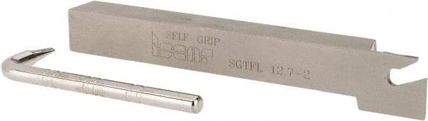 Iscar - SGTF, Left Hand Cut, 1-1/4" Max Workpc Diam, GFN, GFR Insert, Indexable Cutoff Toolholder - 1/2" Shank Width, 1/2" Shank Height, 4.3" OAL - Americas Industrial Supply