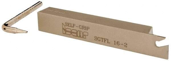 Iscar - SGTF, Left Hand Cut, 1-1/4" Max Workpc Diam, GFN, GFR Insert, Indexable Cutoff Toolholder - 5/8" Shank Width, 5/8" Shank Height, 4-1/2" OAL - Americas Industrial Supply