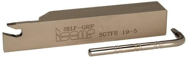 Iscar - SGTF, Right Hand Cut, 2" Max Workpc Diam, Indexable Cutoff Toolholder - 3/4" Shank Width, 3/4" Shank Height, 4-1/2" OAL - Americas Industrial Supply