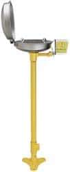Bradley - Pedestal Mount, Stainless Steel Bowl, Eyewash Station - 1/2" Inlet, 30 psi Flow, 0.4 GPM Flow Rate - Americas Industrial Supply