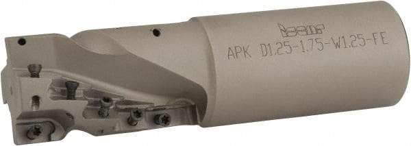 Iscar - 1-1/4" Cut Diam, 1.86" Max Depth of Cut, 1-1/4" Shank Diam, 4-1/2" OAL, Indexable Square Shoulder End Mill - AP.T 1003.. Inserts, Weldon Shank, 90° Lead Angle, Series Helimill - Americas Industrial Supply