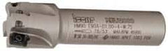 Iscar - 1" Cut Diam, 0.394" Max Depth of Cut, 3/4" Shank Diam, 3.38" OAL, Indexable Square Shoulder End Mill - AP..1003.., HM90 AP..1003.. Inserts, Weldon Shank, 90° Lead Angle, Series Heli2000 - Americas Industrial Supply