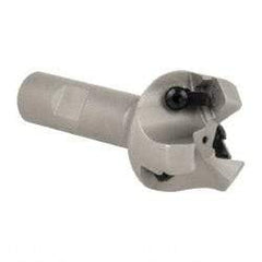 Iscar - 45° Lead Angle, 1.8" Max Cut Diam, 1-1/4" Min Cut Diam, 0.236" Max Depth of Cut, Indexable Chamfer and Angle End Mill - 3 Inserts, SE.N/R 12.. Insert Style, 3-1/2" Overall Length, Straight Shank - Americas Industrial Supply