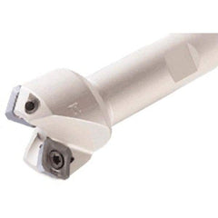 Iscar - 45° Lead Angle, 1.76" Max Cut Diam, 0.26" Max Depth of Cut, Indexable Chamfer and Angle End Mill - 3 Inserts, SEKT 12.., SEMT 12.. Insert Style, 4" Overall Length, Straight Shank - Americas Industrial Supply