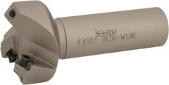 Iscar - 45° Lead Angle, 2" Max Cut Diam, 1-1/2" Min Cut Diam, 0.26" Max Depth of Cut, Indexable Chamfer and Angle End Mill - 3 Inserts, SE.. 1204, SE.. 12T3.. Insert Style, 4" Overall Length, Straight Shank - Americas Industrial Supply