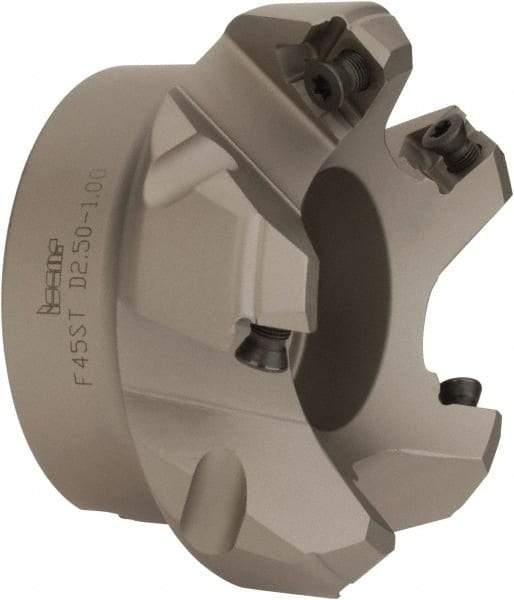 Iscar - 2-1/2" Cut Diam, 1" Arbor Hole, 0.26" Max Depth of Cut, 45° Indexable Chamfer & Angle Face Mill - 5 Inserts, SE.. 1204...\xB6SE.. 12T3.. Insert, Right Hand Cut, 5 Flutes, Series F45ST - Americas Industrial Supply