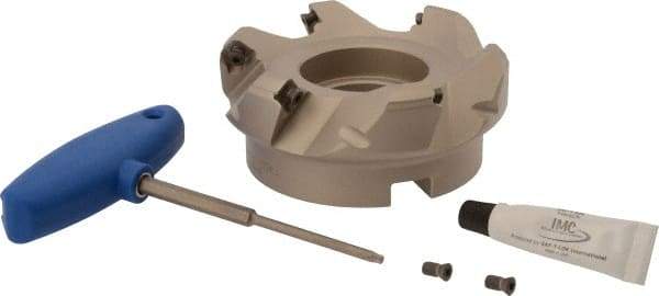 Iscar - 4" Cut Diam, 1-1/2" Arbor Hole, 0.26" Max Depth of Cut, 45° Indexable Chamfer & Angle Face Mill - 6 Inserts, SEK/MT 12... Insert, Right Hand Cut, 6 Flutes, Series F45ST - Americas Industrial Supply