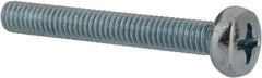 Value Collection - M4x0.70, 30mm Length Under Head Phillips Drive Machine Screw - Pan Head, Grade 4.8 Steel, Zinc-Plated Finish, Without Washer - Americas Industrial Supply