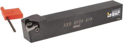 Iscar - External Thread, Right Hand Cut, 3/4" Shank Width x 3/4" Shank Height Indexable Threading Toolholder - 5" OAL, K 16 Insert Compatibility, SE Toolholder, Series SER - Americas Industrial Supply