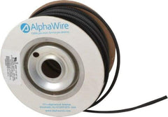 Alpha Wire - 11.13mm ID, Black PET Expandable Cable Sleeve - 100' Coil Length, -103 to 257°F - Americas Industrial Supply