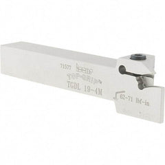 Iscar - TGD, External, Left Hand, 0.683" Max Depth of Cut, 0.157 to 0.197" Groove Width, Indexable Grooving Tool Holder - TGM... Insert Compatibility, 3/4" Shank Height, 3/4" Shank Width, 5" OAL - Americas Industrial Supply
