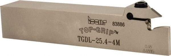 Iscar - TGD, External, Left Hand, 0.59" Max Depth of Cut, 0.157 to 0.197" Groove Width, Indexable Grooving Tool Holder - TGM... Insert Compatibility, 1" Shank Height, 1" Shank Width, 5-1/2" OAL - Americas Industrial Supply