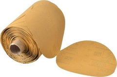 3M - 5" Diam, 240 Grit Aluminum Oxide Adhesive PSA Disc - Very Fine Grade, Gold, A Weighted Backing, Flexible, Use with Random Orbital Sanders - Americas Industrial Supply