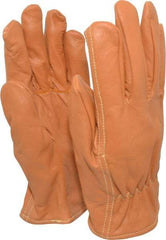 PIP - Size L (9) Grain Goatskin General Protection Work Gloves - For Work & Driver, Uncoated, Slip-On Cuff, Full Fingered, Tan, Paired - Americas Industrial Supply